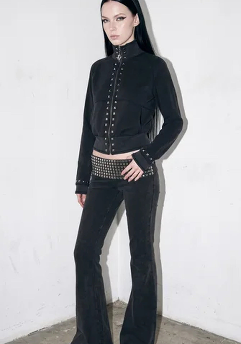 Reloop Studded Fold Over Flare Yoga Pants