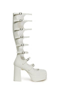 Modern Romance Knee High Platform Maryjane - White