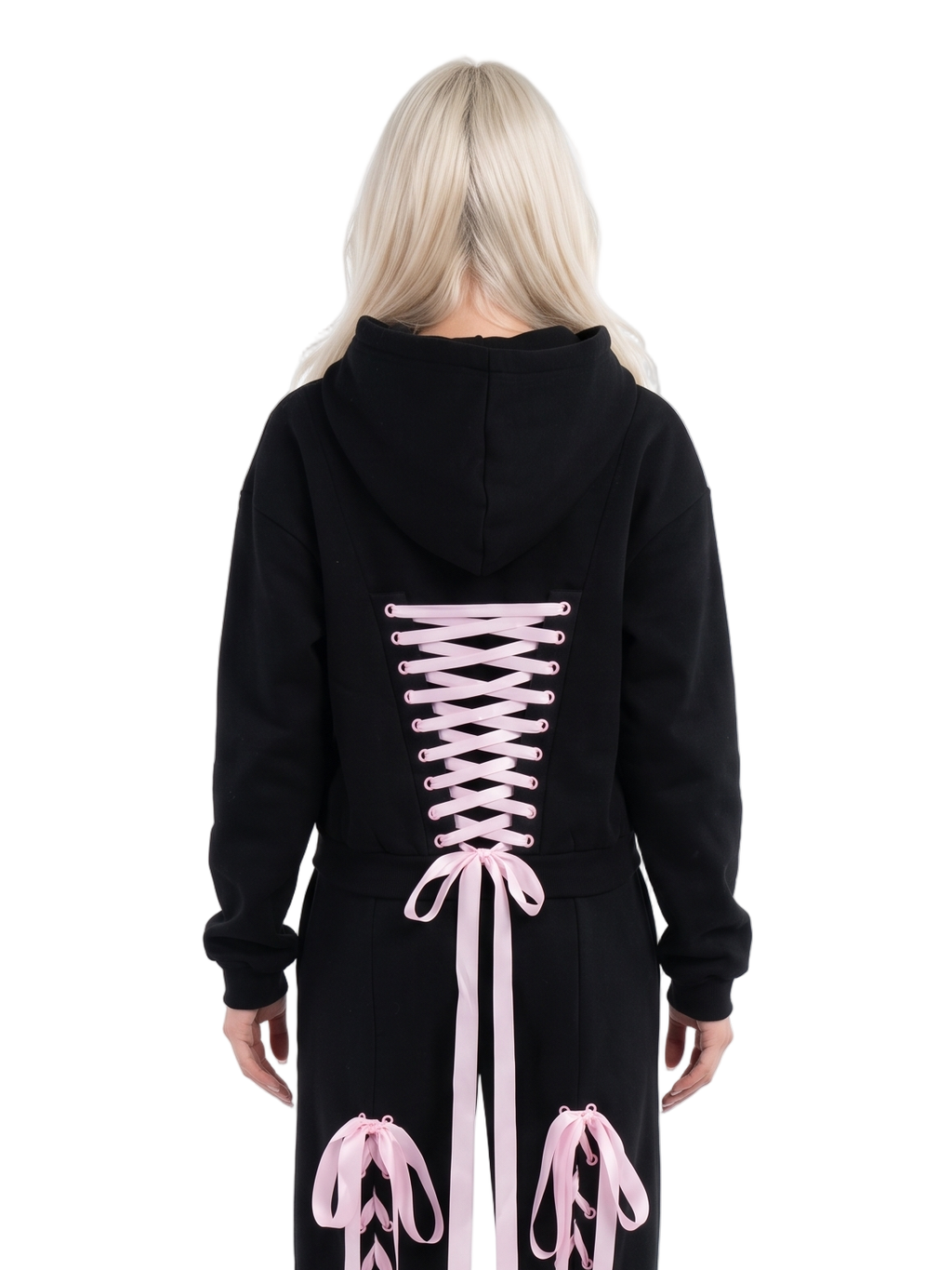 Soft Romance Lacing Bow Hoodie