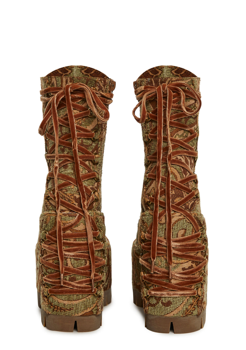Woodland Lucid Dream Corset Boots - Jacquard