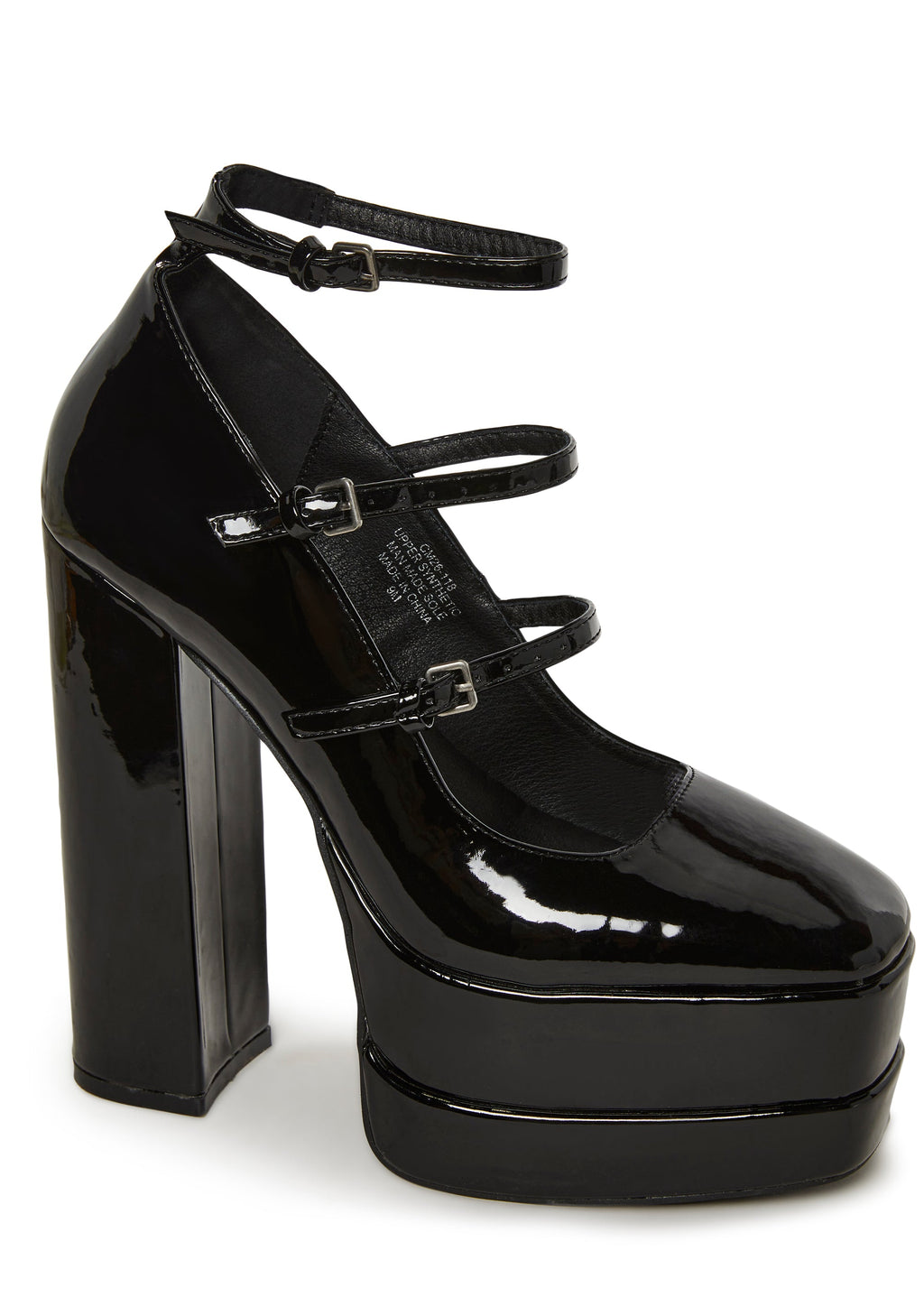 Triple Threat Mary Jane Platform Heels - Black