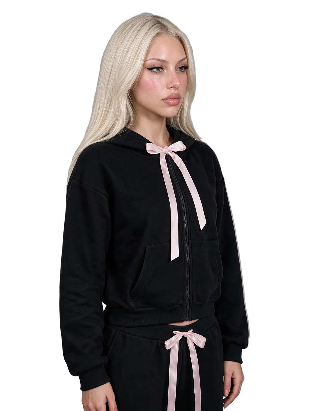 Soft Romance Lacing Bow Hoodie