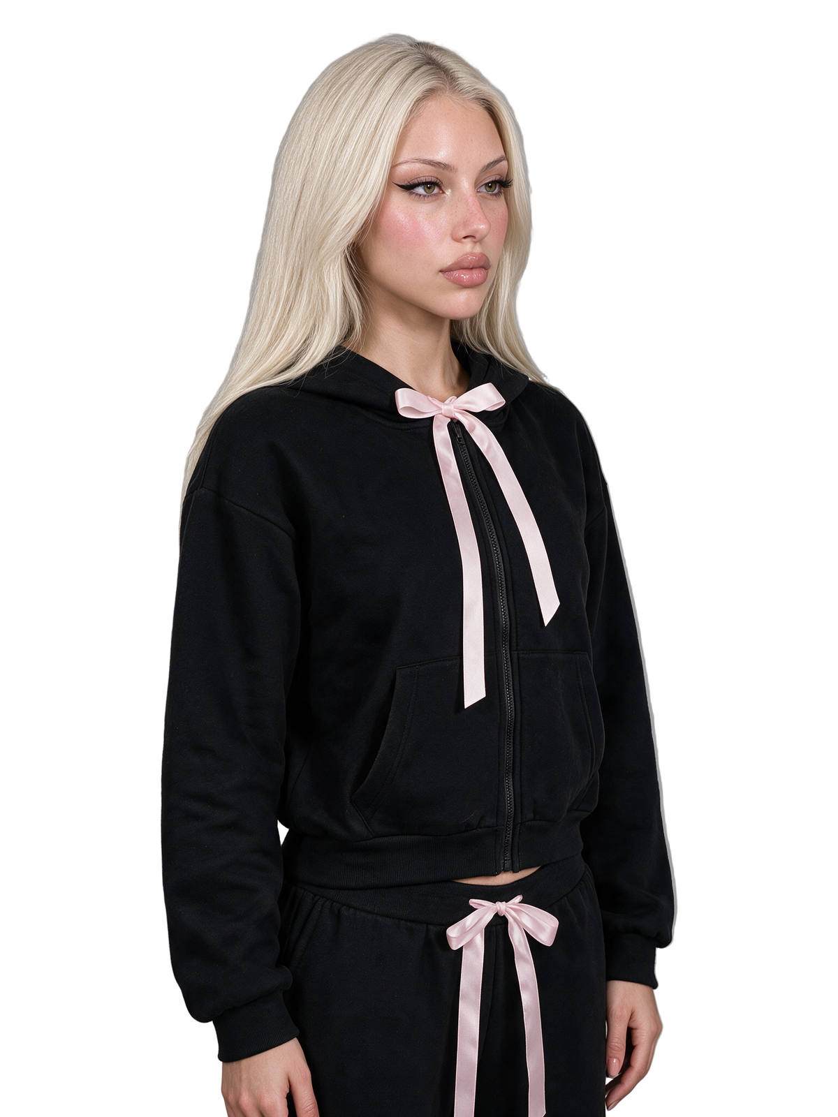 Soft Romance Lacing Bow Hoodie