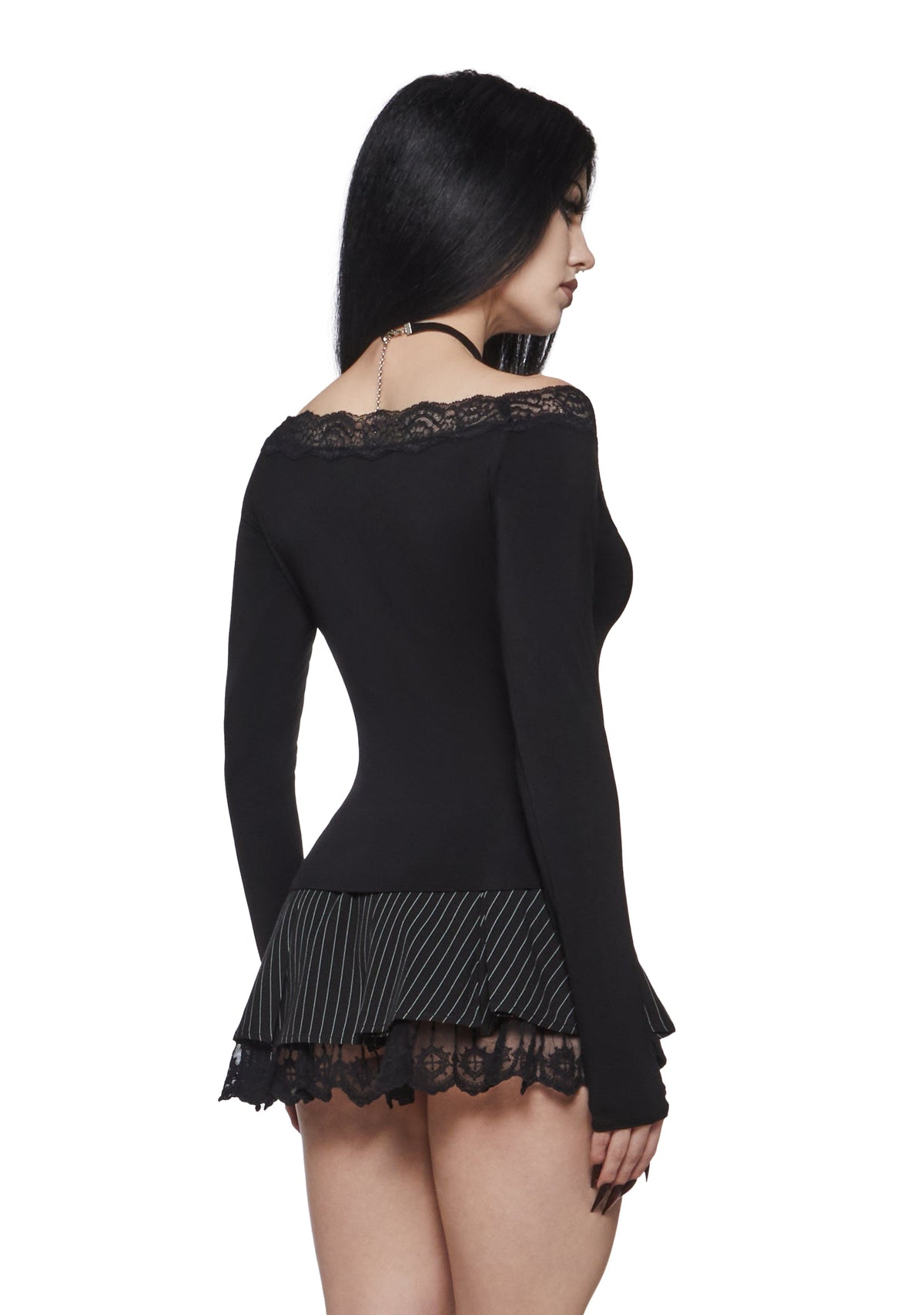 Bonnie Lace Trim Long Sleeve Top