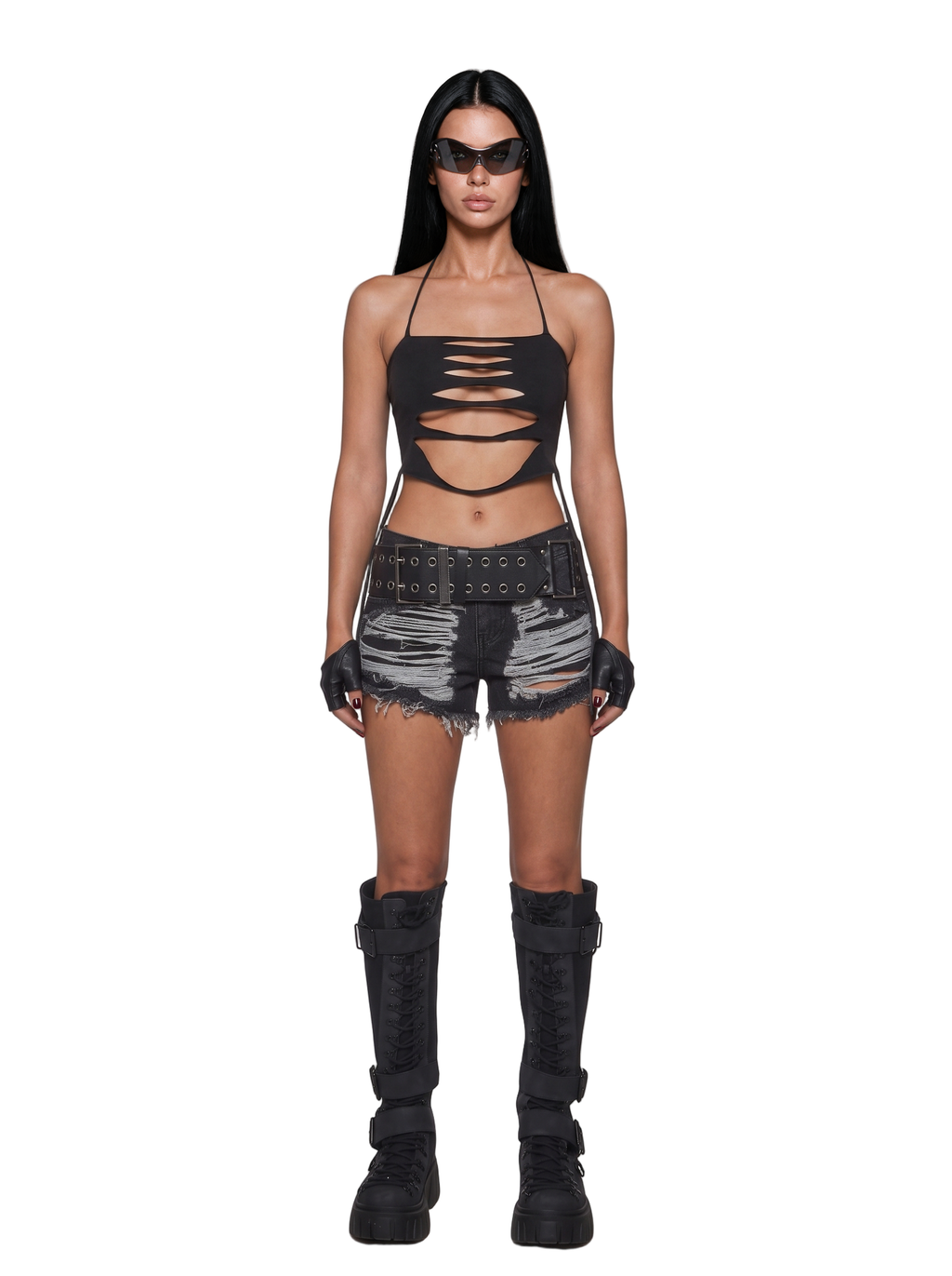 Divine Intent Shredded Cut Off Shorts