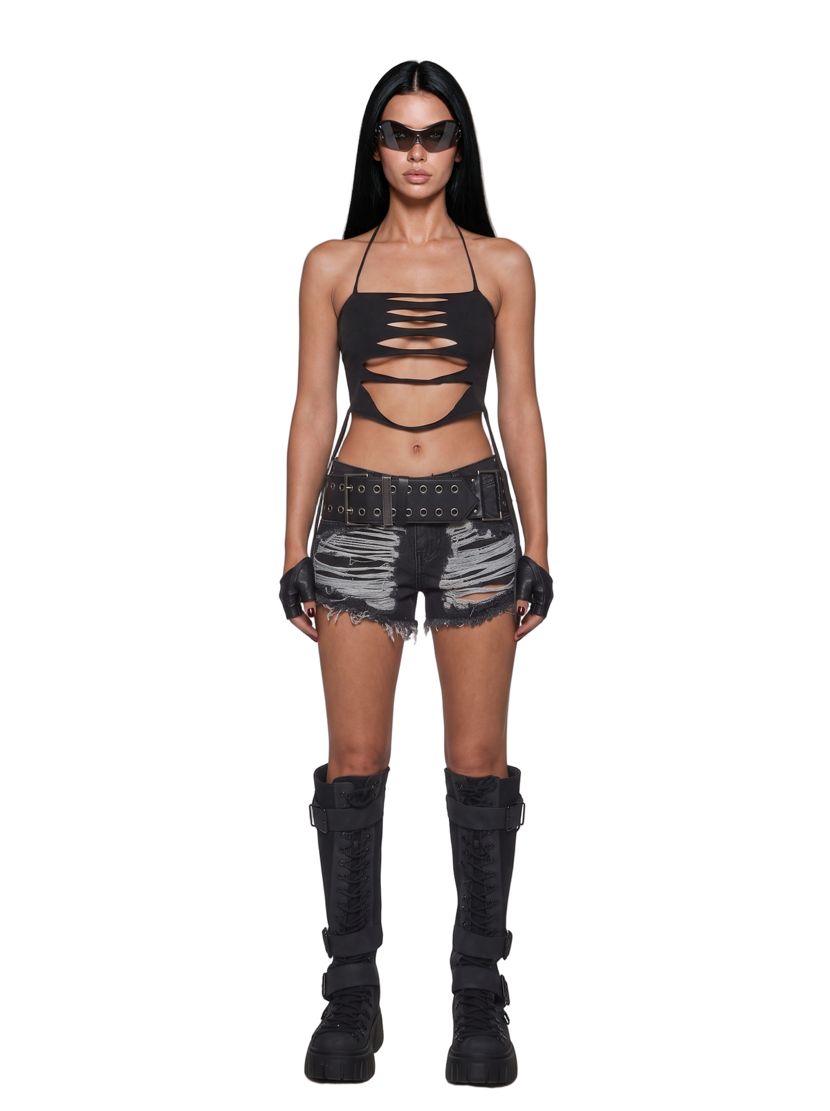 Divine Intent Shredded Cut Off Shorts