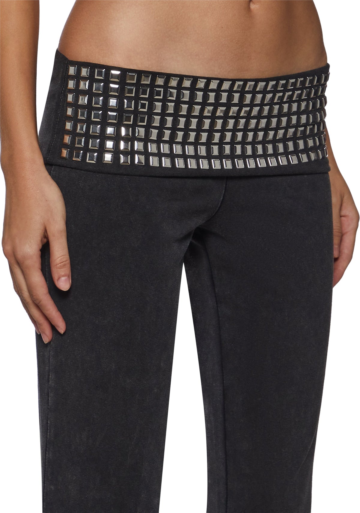 Reloop Studded Fold Over Flare Yoga Pants