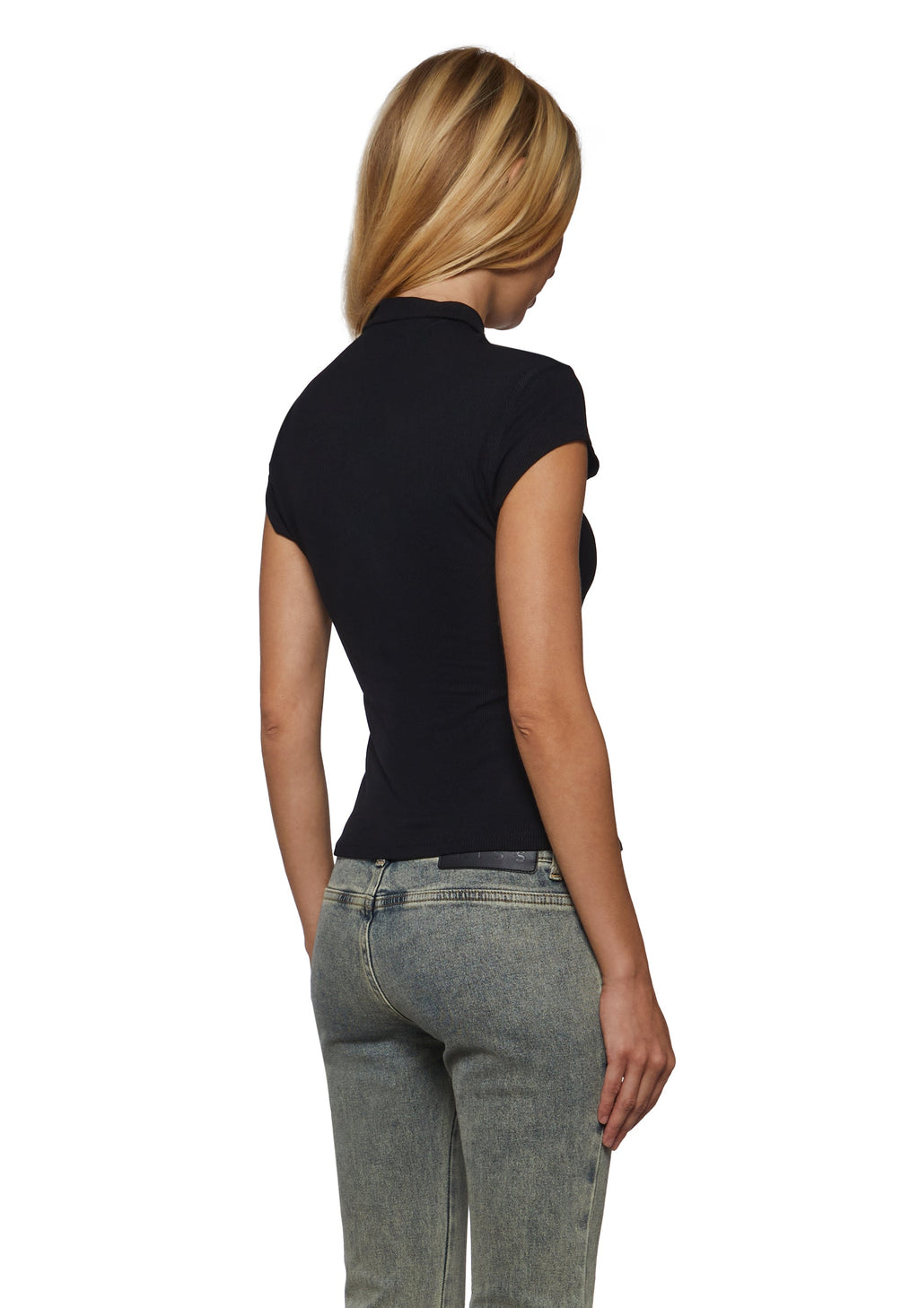 Olivia Button Collar Key Hole Baby Tee