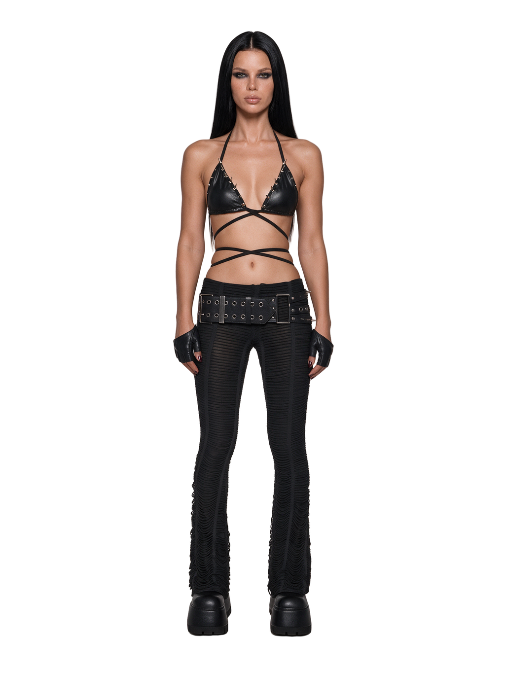 Shredded Flare Pants
