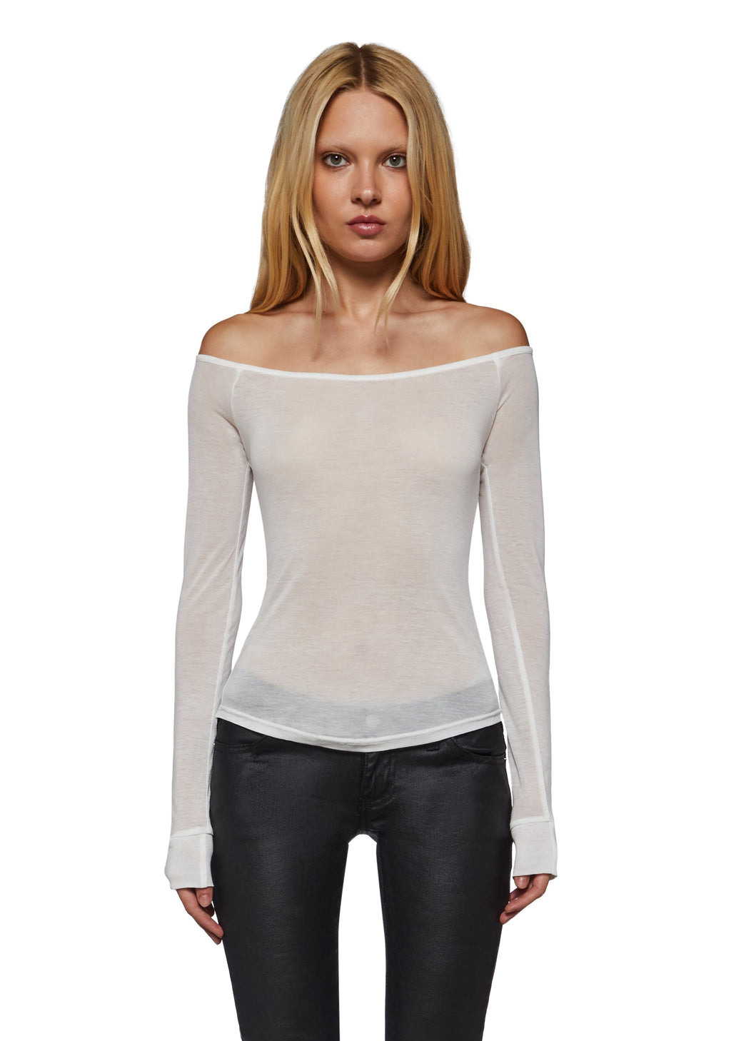 Avant Off The Shoulder Long Sleeve Top - White
