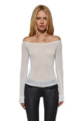 Avant Off The Shoulder Long Sleeve Top - White