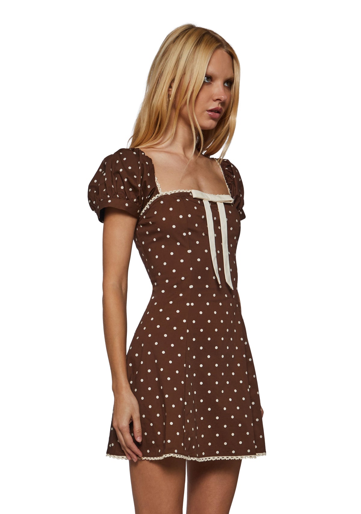 Circe Polka Dot Short Sleeve Mini Dress