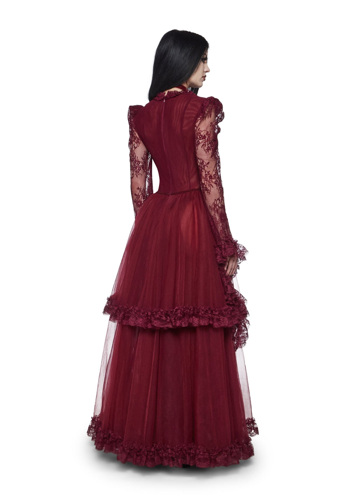 Dance With Death Maxi Dress - Burgundy