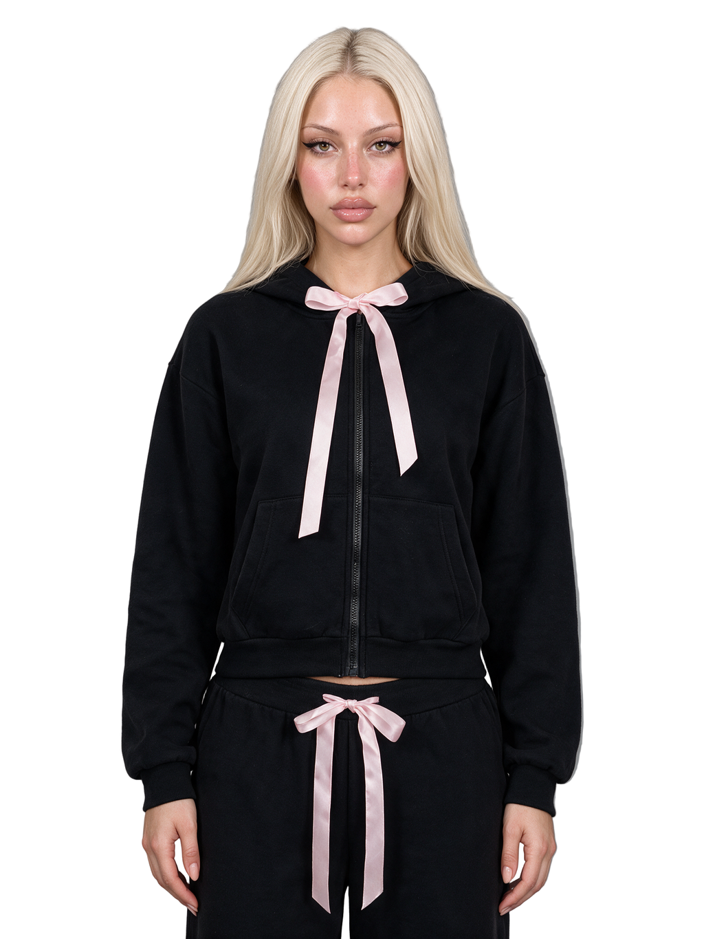 Soft Romance Lacing Bow Hoodie