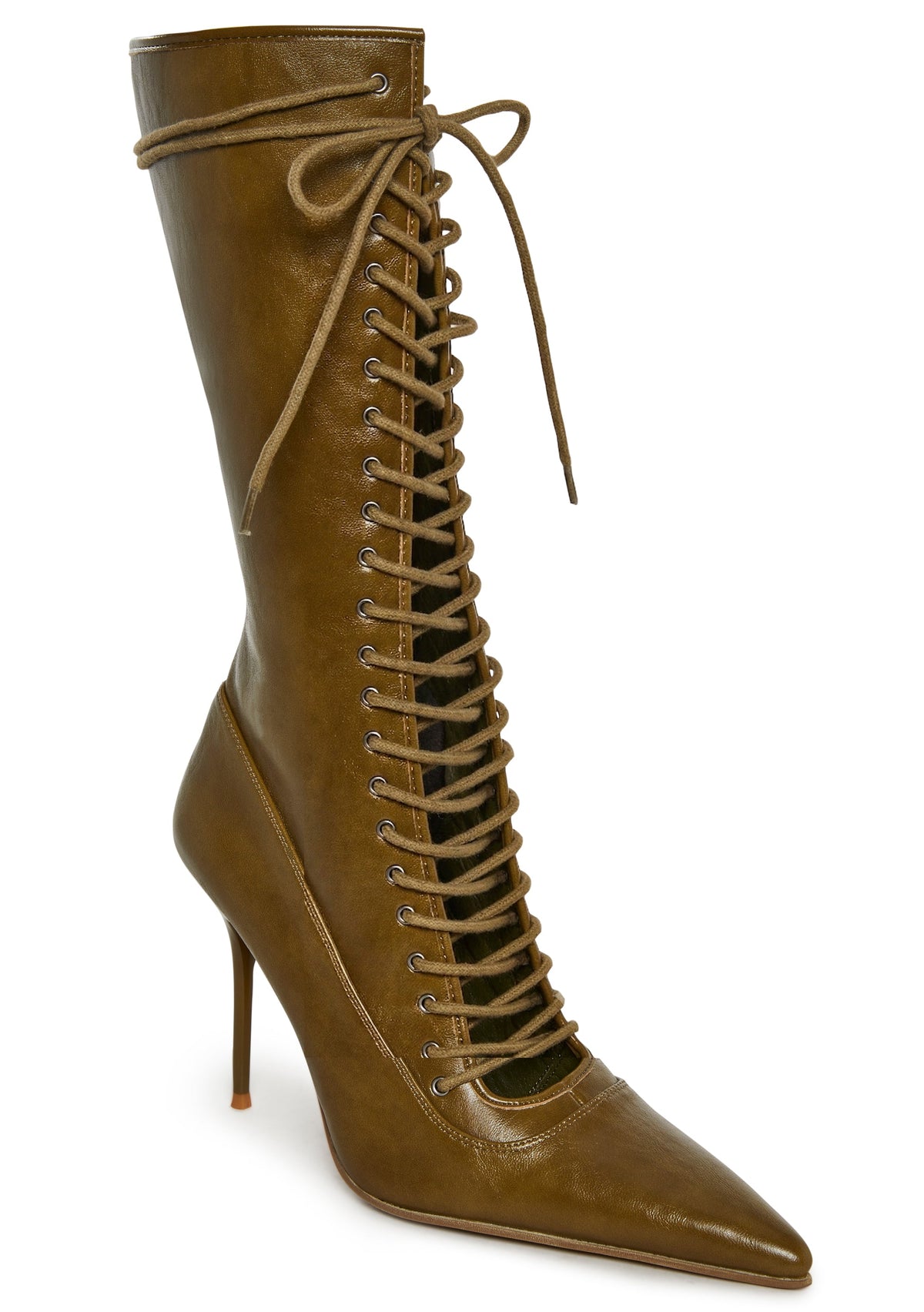 Scandalous Seduction Heeled Boots - Olive