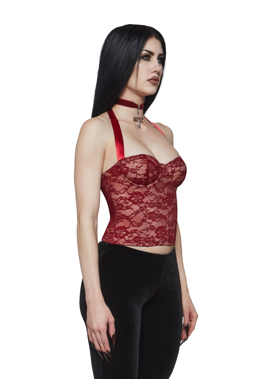 Crescent Lace Corset Halter