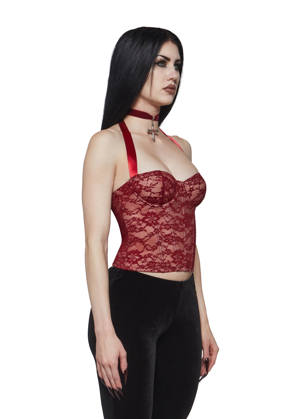 Crescent Lace Corset Halter