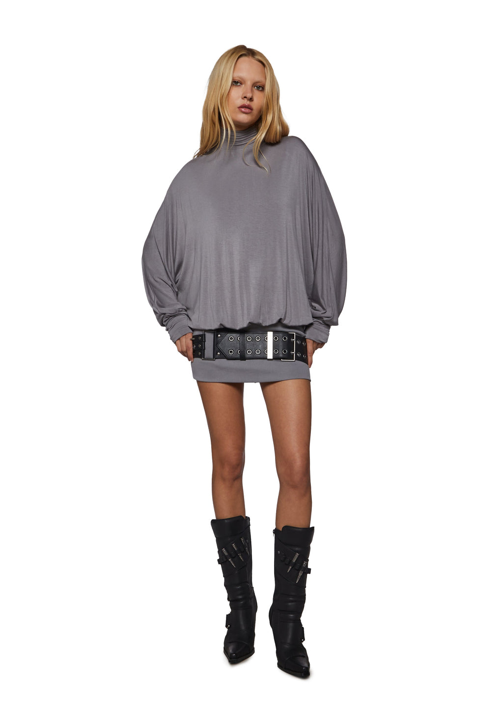 Reloop High Neck Dolman Mini Dress