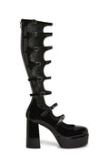 Modern Romance Knee High Platform Maryjane - Black