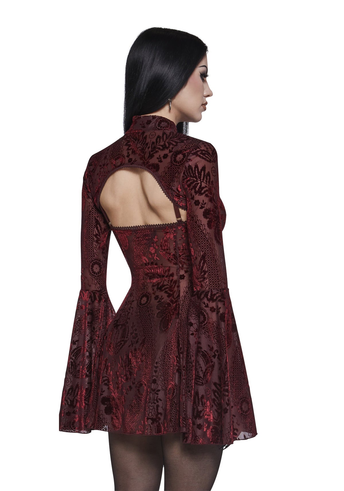 Druid’s Sister Mini Dress And Shrug Set - Wine