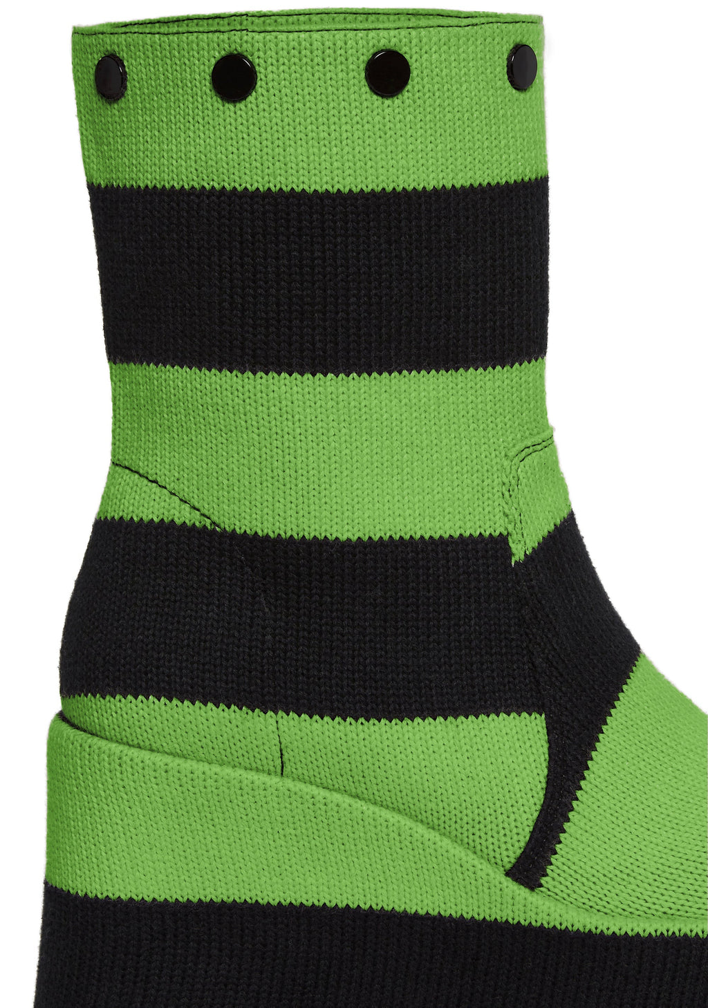 Snuggle Stripes Platform Boots - Black/Green