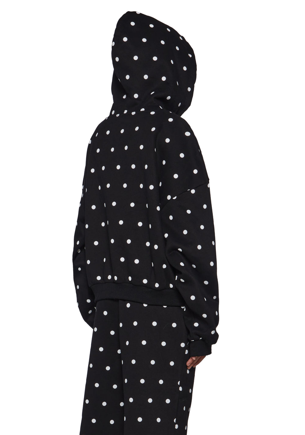 Polka Dot Oversize Zip Sweatshirt