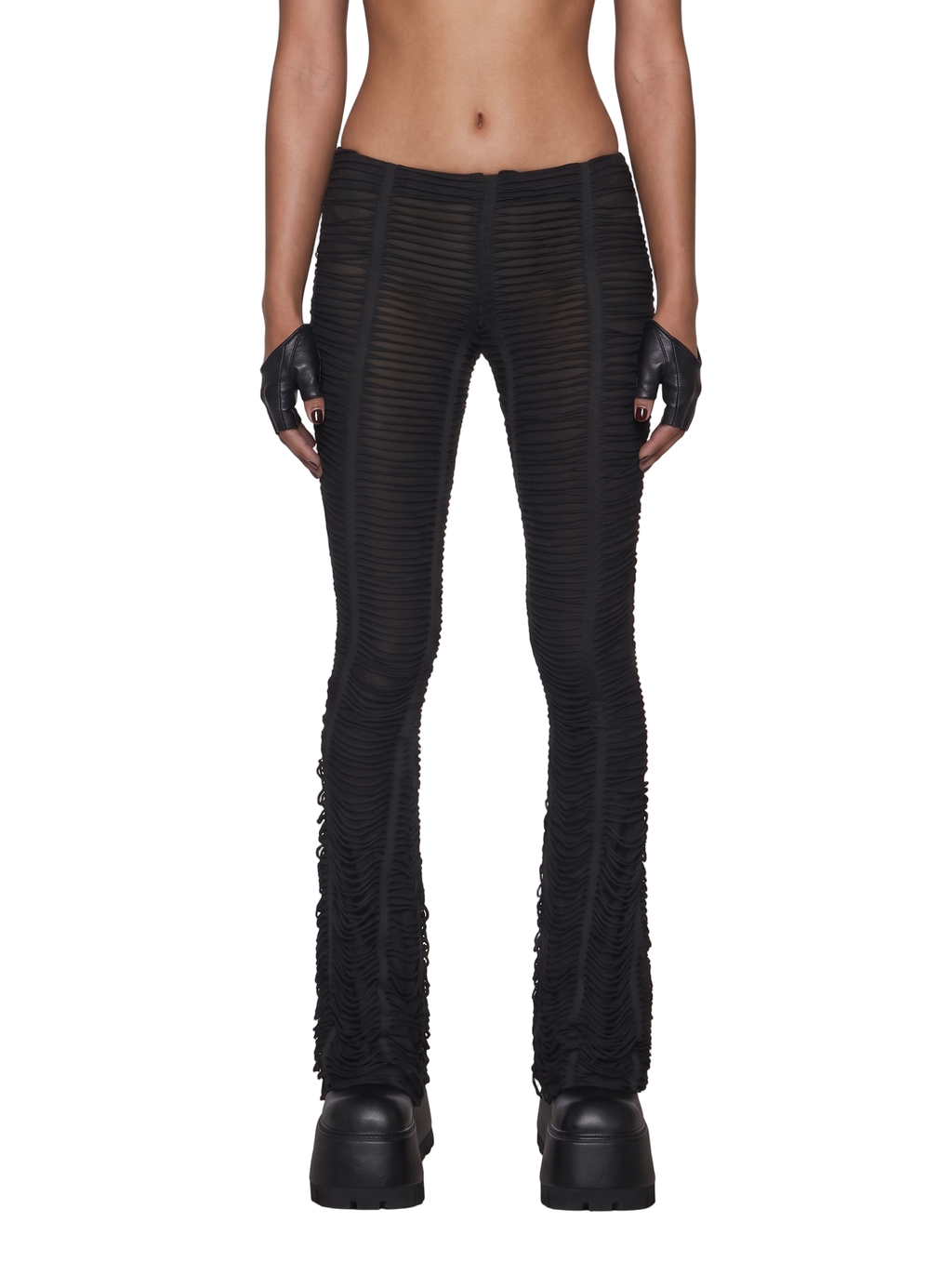 Shredded Flare Pants