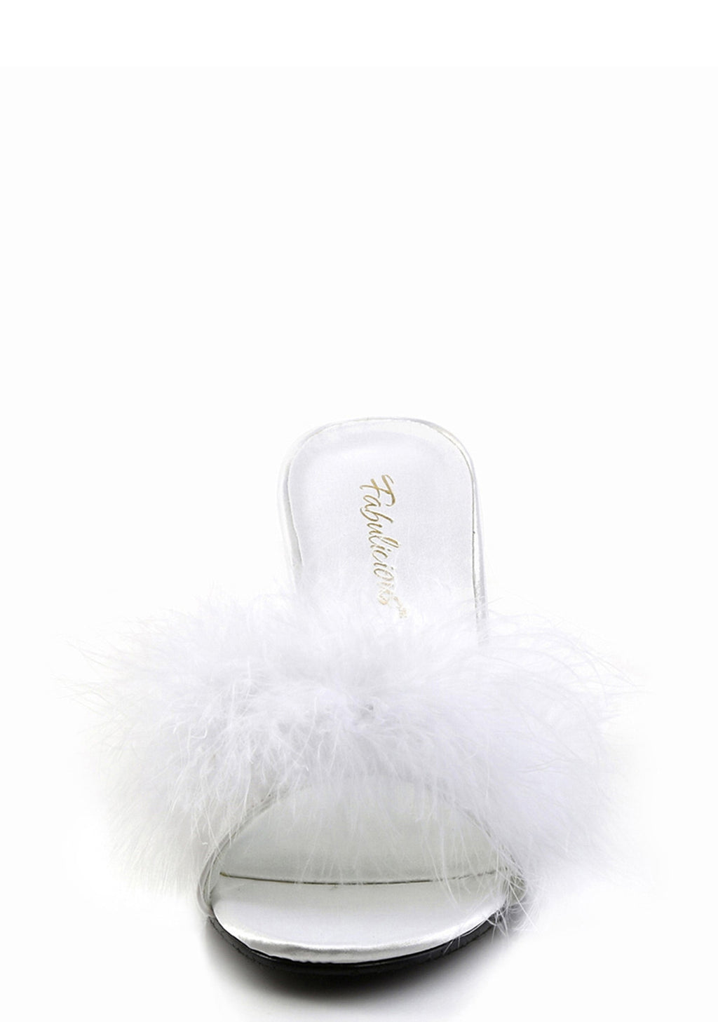 Amour-03 Marabou Slipper - White