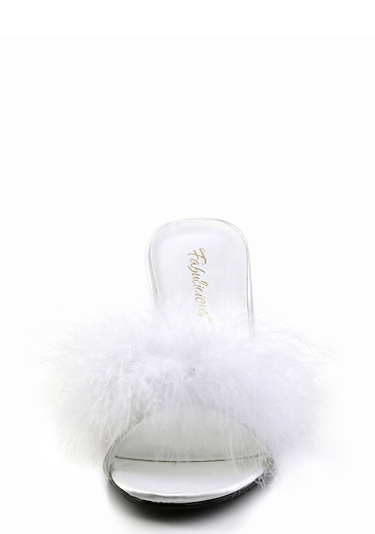 Amour-03 Marabou Slipper - White