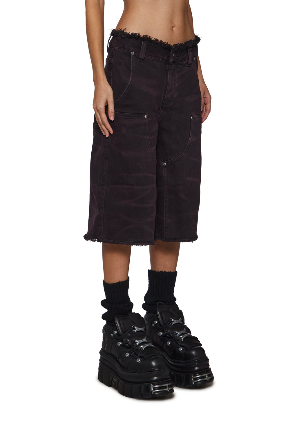 Reloop Washed & Distressed Denim Jorts