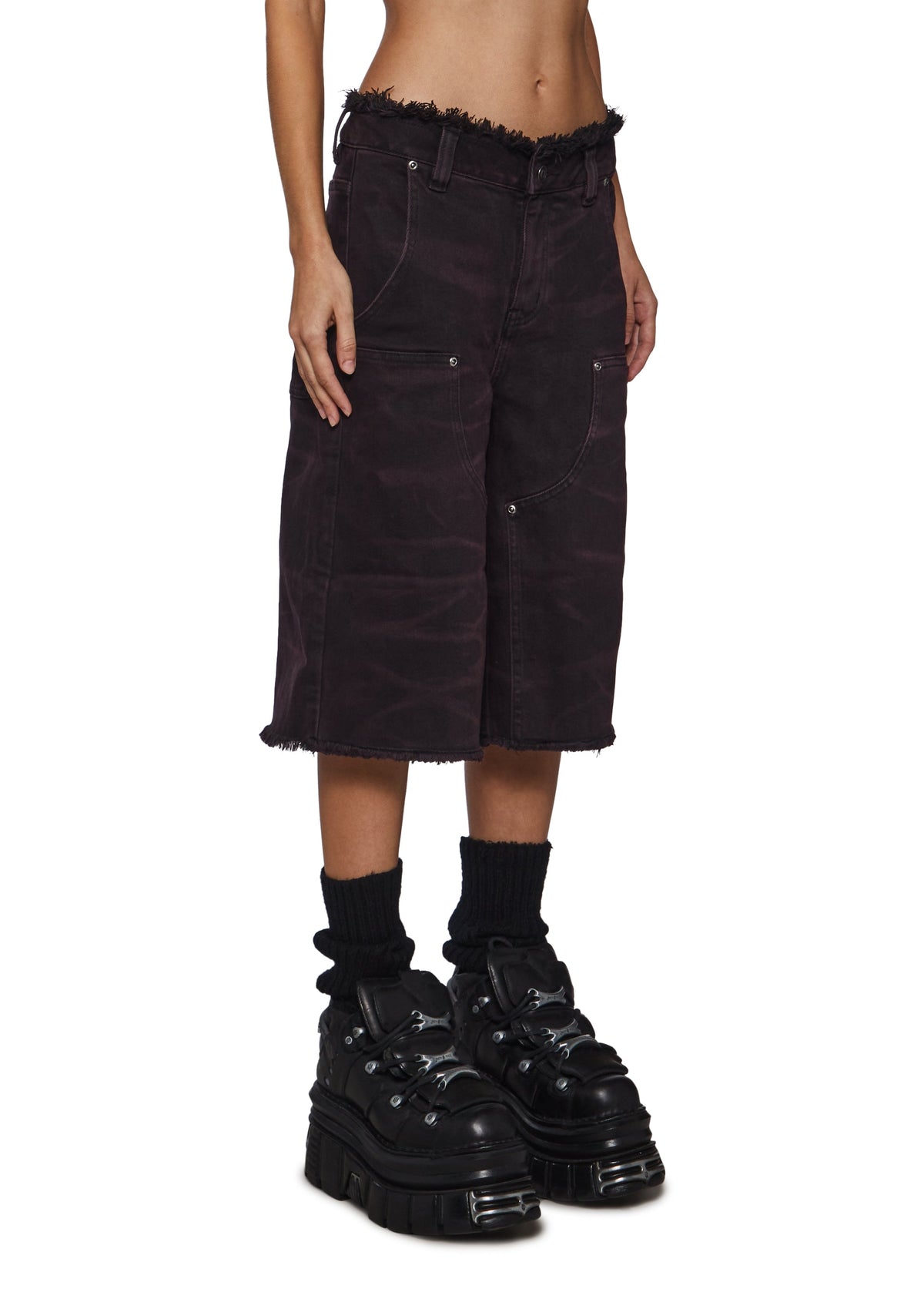 Reloop Washed & Distressed Denim Jorts