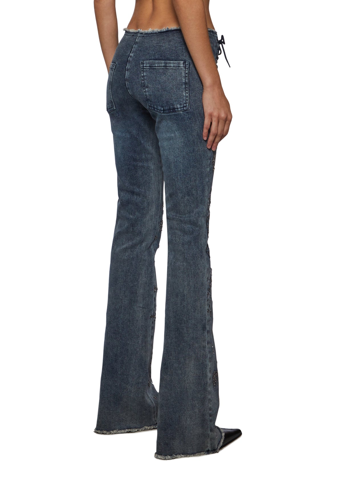 Tina Embellished Pants - Denim
