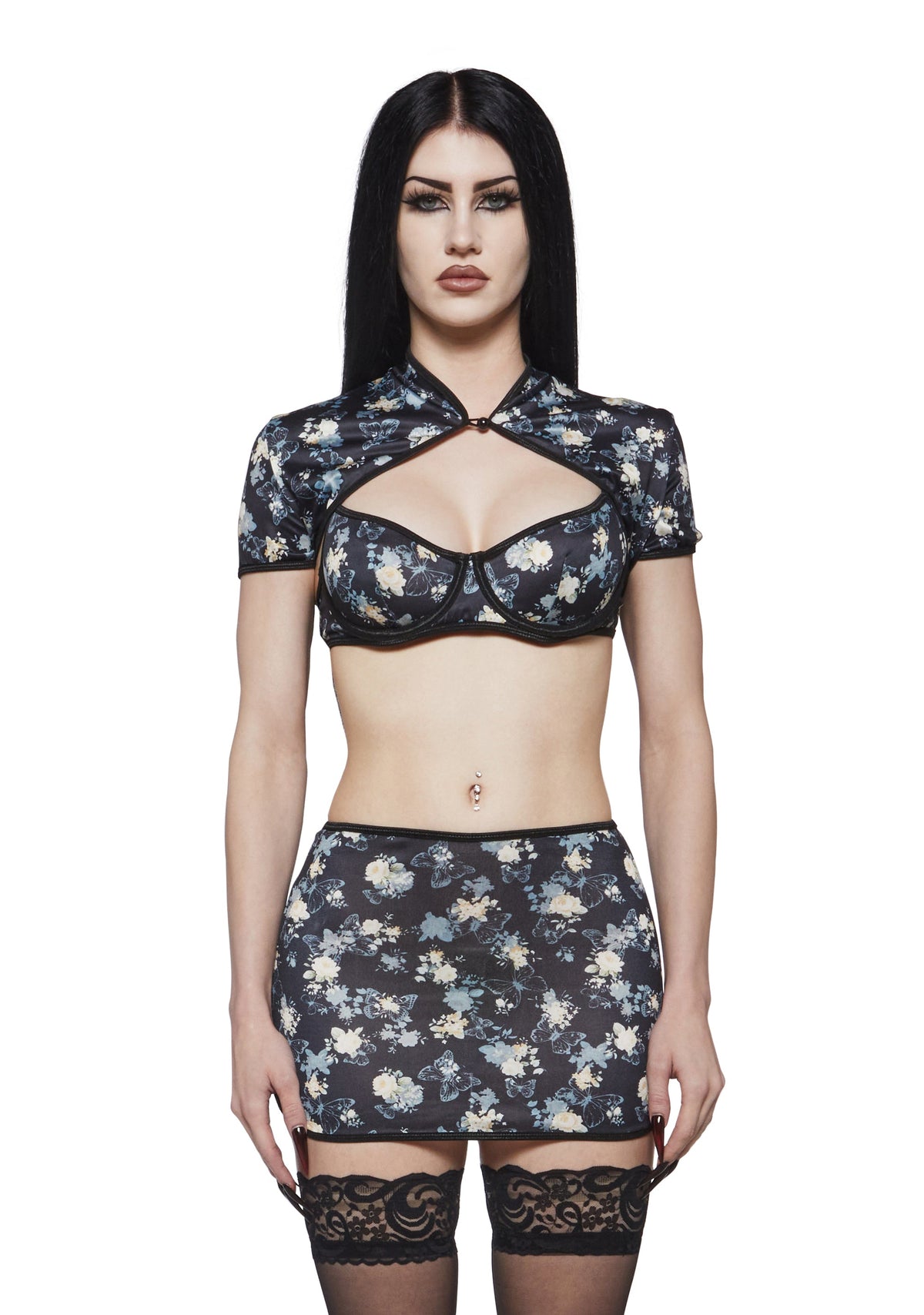 Glasswing Floral 3-Piece Mini Skirt Set