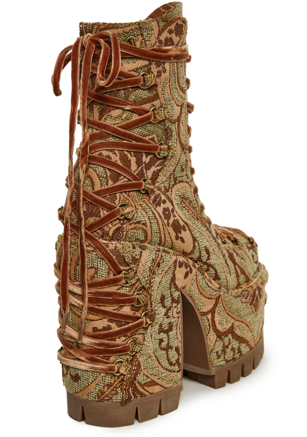 Woodland Lucid Dream Corset Boots - Jacquard