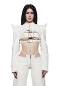 Spike Moto Bolero Jacket - White