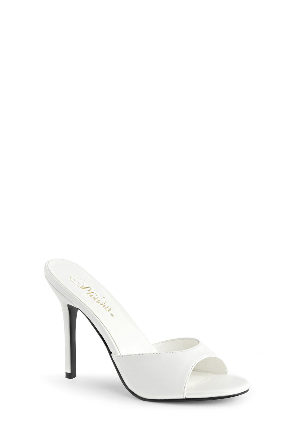 Classique 01 Peep Toe Slides - White