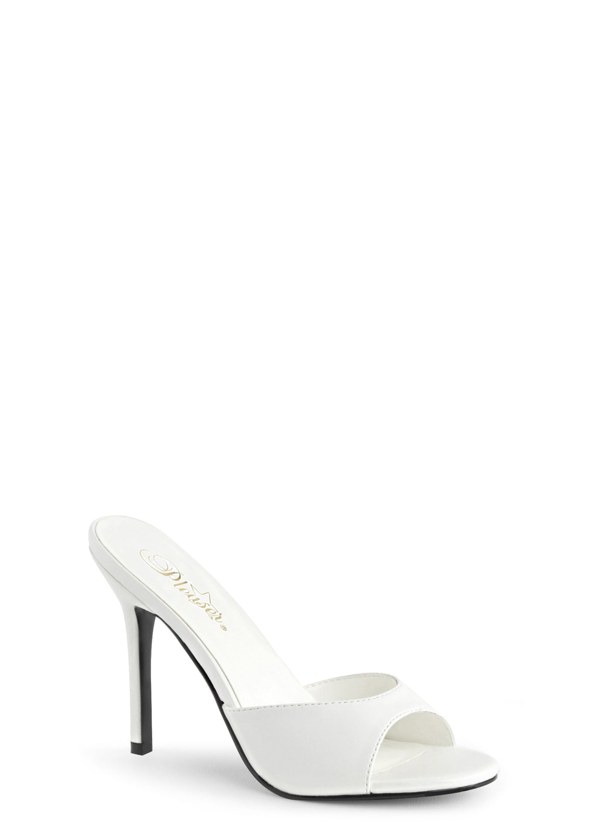 Classique 01 Peep Toe Slides - White