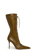 Scandalous Seduction Heeled Boots - Olive
