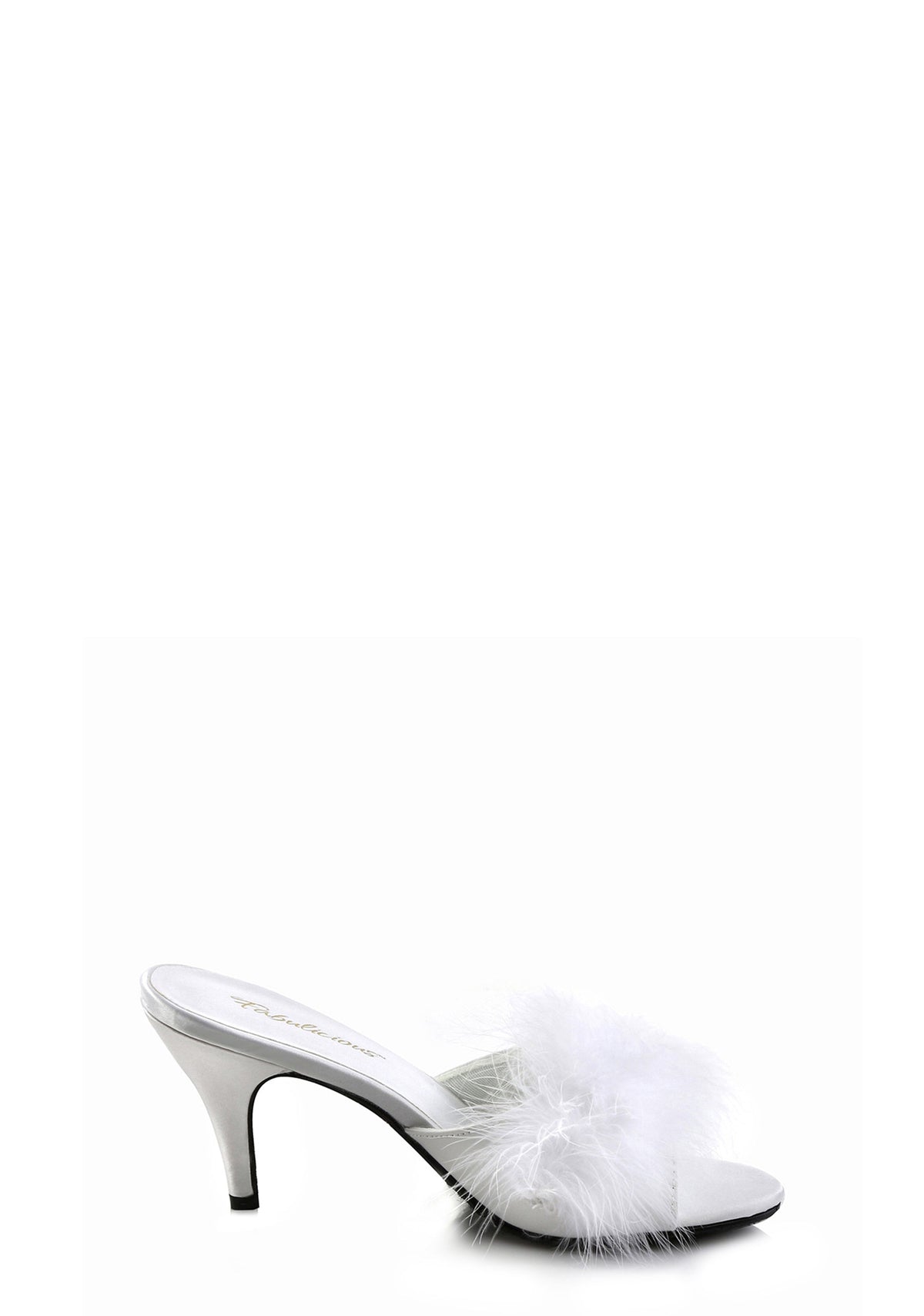 Amour-03 Marabou Slipper - White