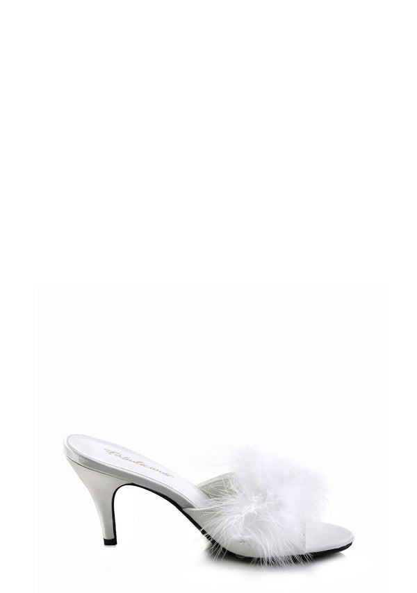Amour-03 Marabou Slipper - White
