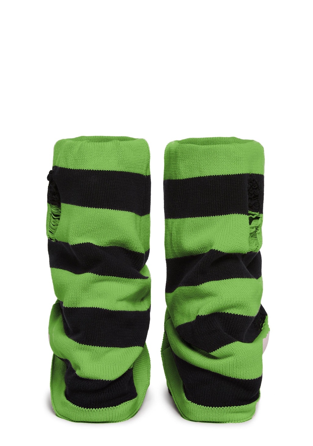 Snuggle Stripes Platform Boots - Black/Green