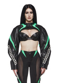 XTC Leather Choker Jacket - Green