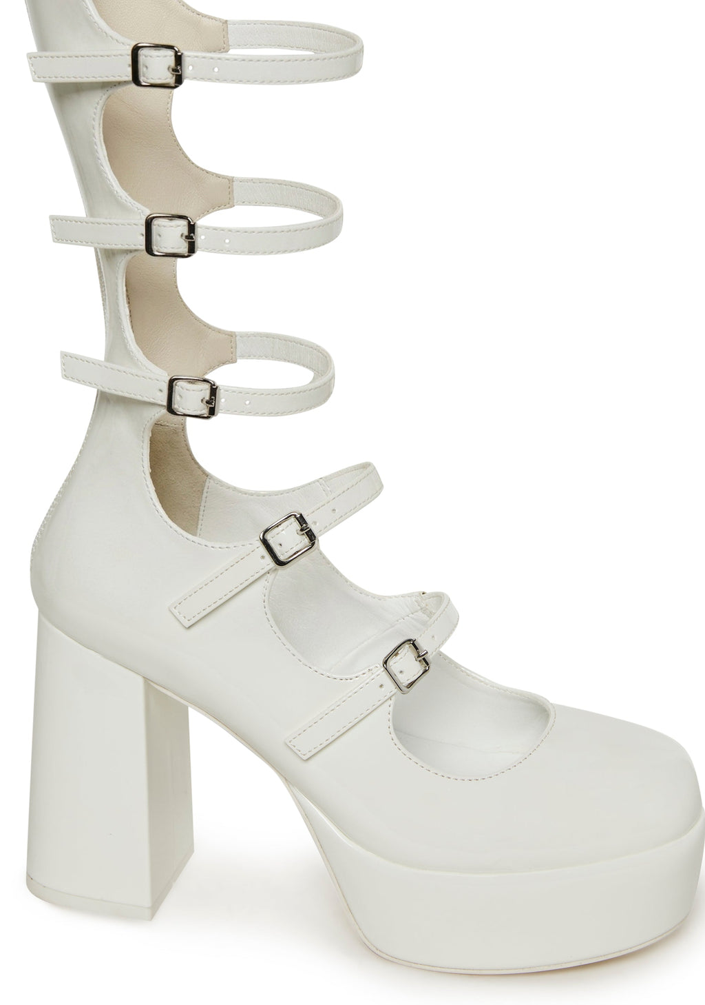 Modern Romance Knee High Platform Maryjane - White