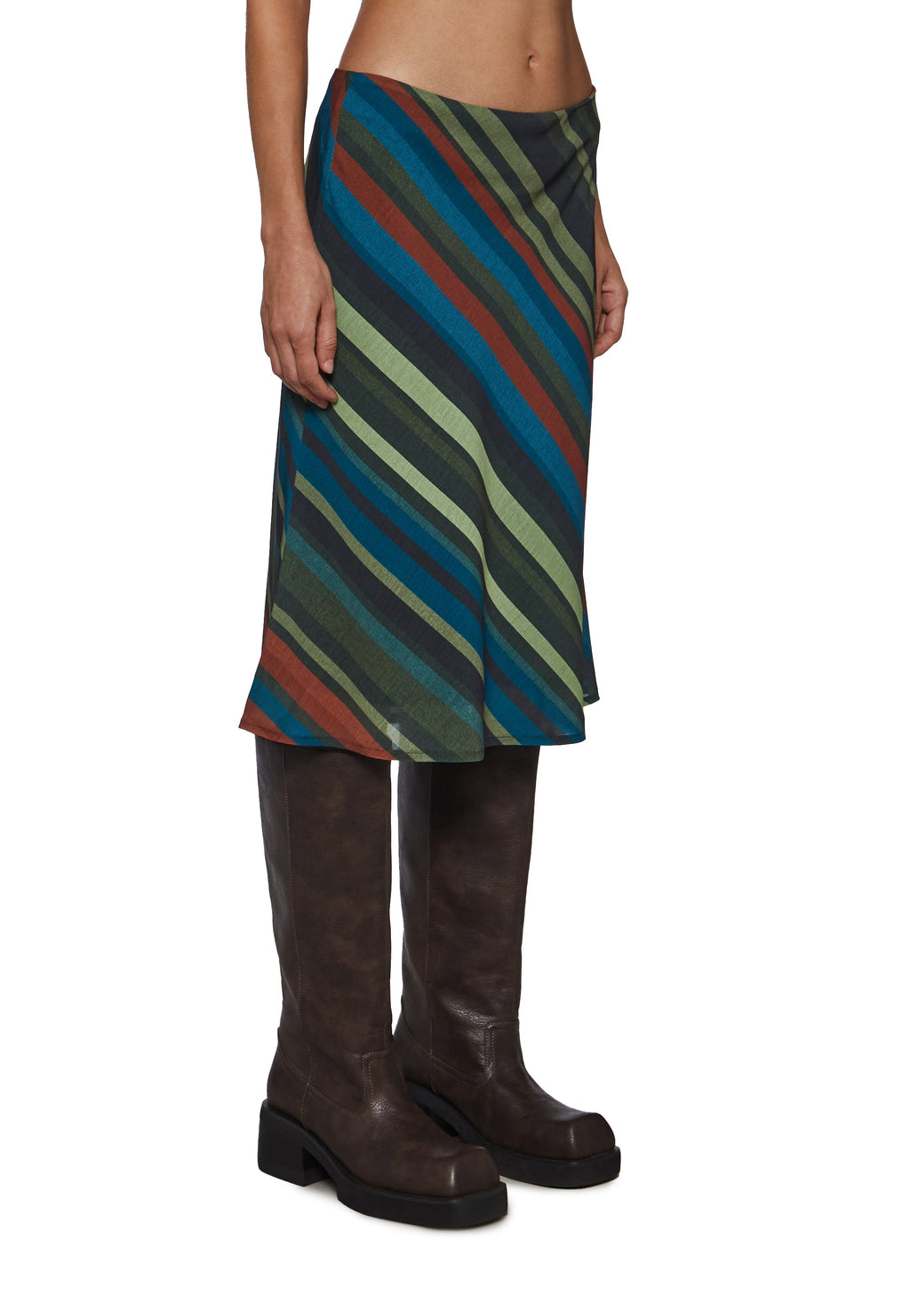 Uptown Stripe Midi Skirt