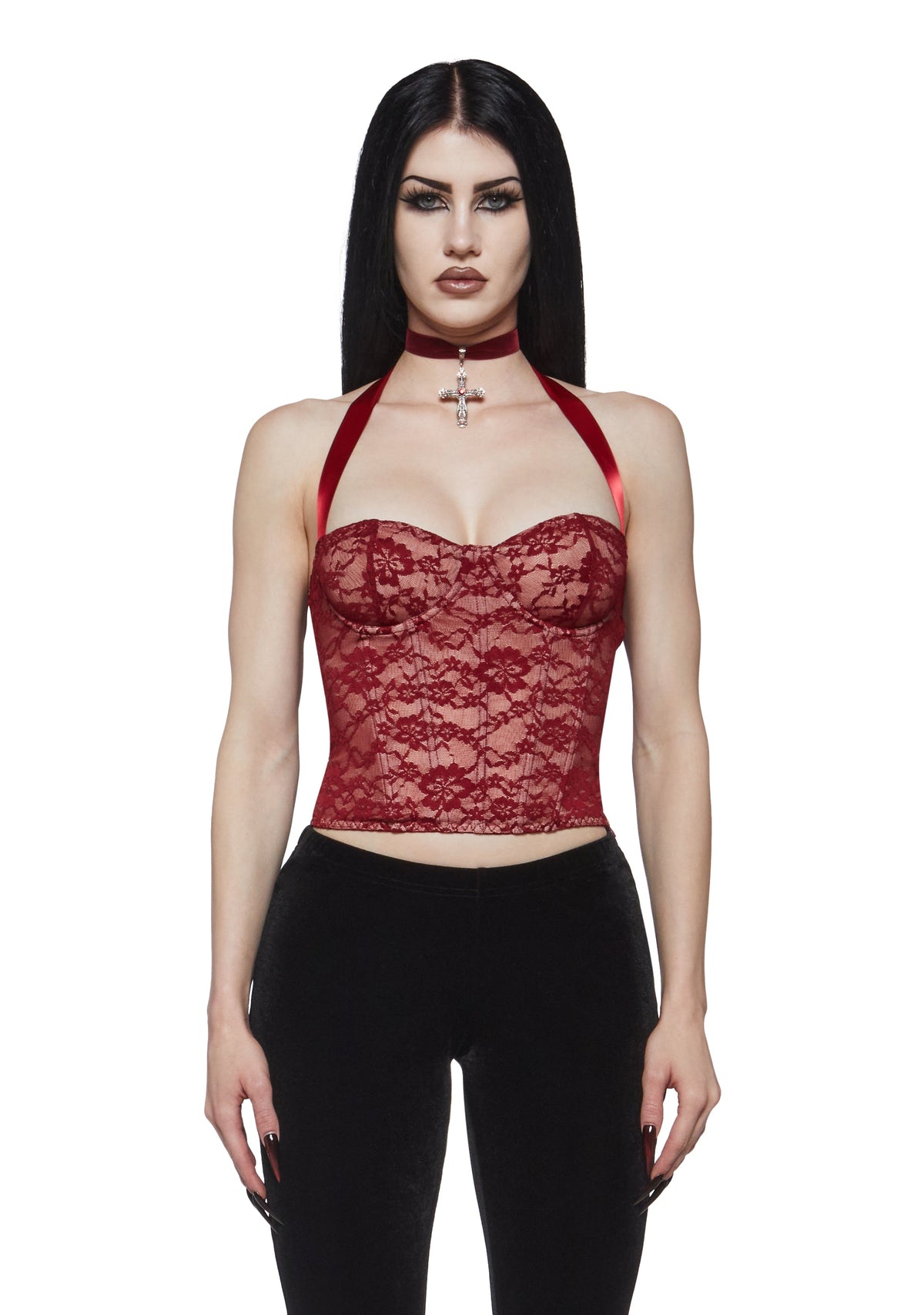 Crescent Lace Corset Halter