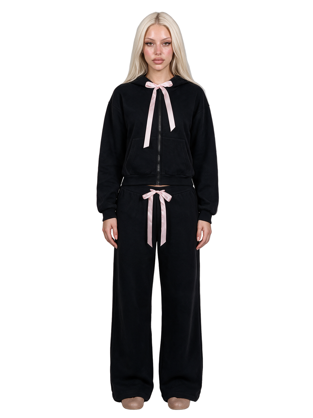 Soft Romance Lacing Bow Hoodie
