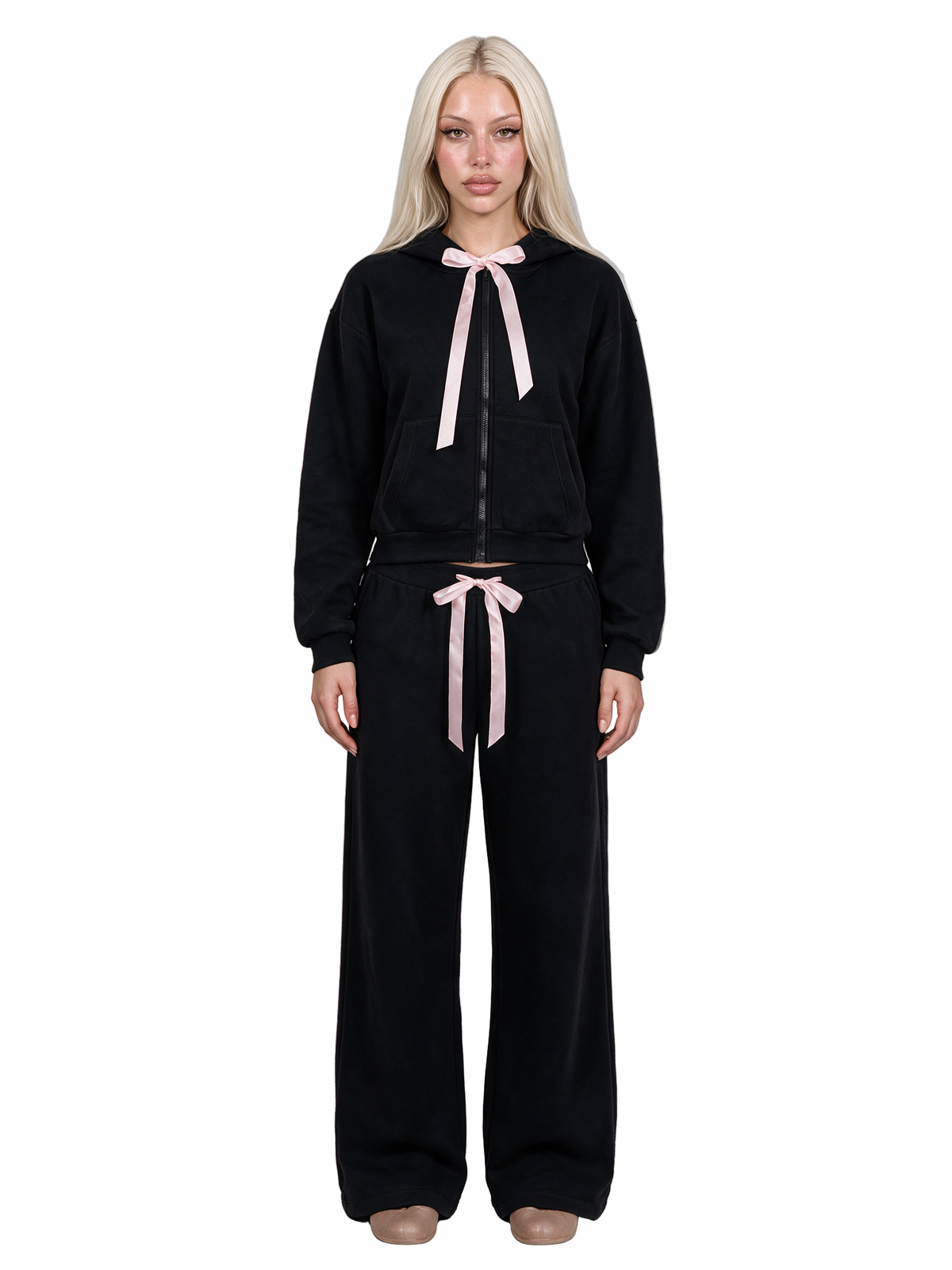 Soft Romance Lacing Bow Hoodie