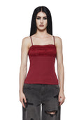 Harper Lace Trim Cami - Red