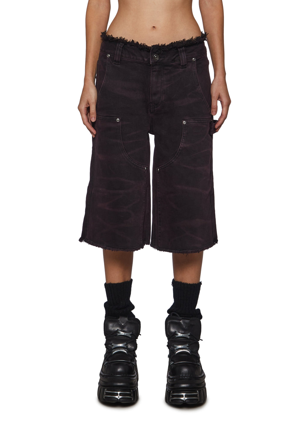 Reloop Washed & Distressed Denim Jorts