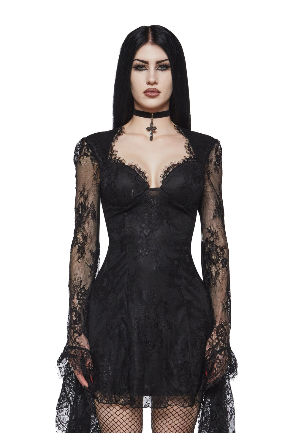 Drusilla Lace Flare Mini Dress